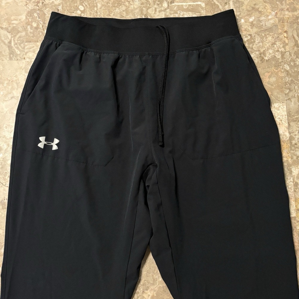Under Armour Woven Joggers Mens Large Black Launch 2.0 Storm Ankle Zip Gym